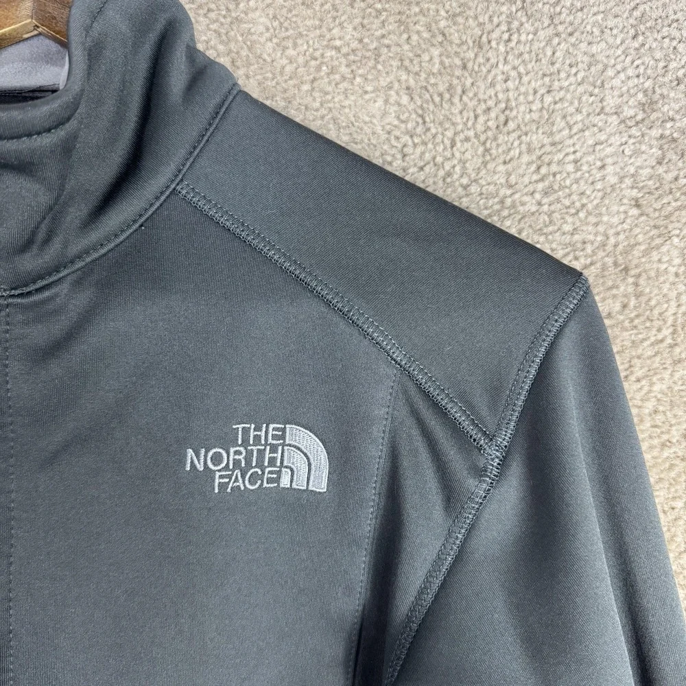 The North Face Jacket Mens Small Gray Softshell Fleece Lined Full Zip Pockets